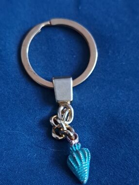 Green Conch Seashell Keychain